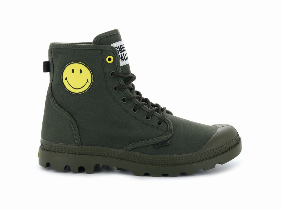 Palladium Pampa Smiley Fest Bag Men's Boots Olive (WGUT68103)